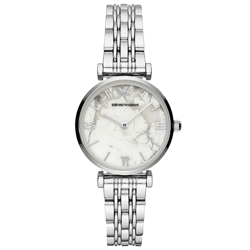 阿玛尼（Emporio Armani) 大理石纹理石英手表女 简约休闲石英表 女 腕表AR11170