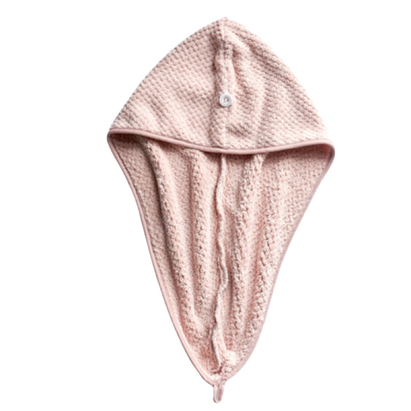 干发帽女韩版菠萝格可爱浴帽超强吸水速干包头毛巾洗头家用干发巾 橡皮粉