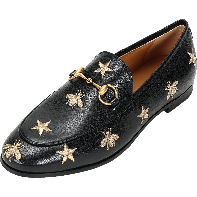GUCCI 古驰 女士 Gucci Jordaan系列皮革马衔扣乐福鞋平底鞋 505281 D3V00