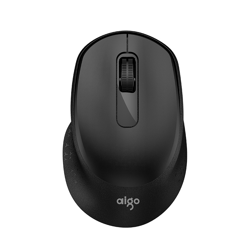 爱国者(aigo)M32黑色鼠标 无线鼠标 办公鼠标 安静鼠标 右手鼠标 超薄便携笔记本IPAD通用无线 黑色
