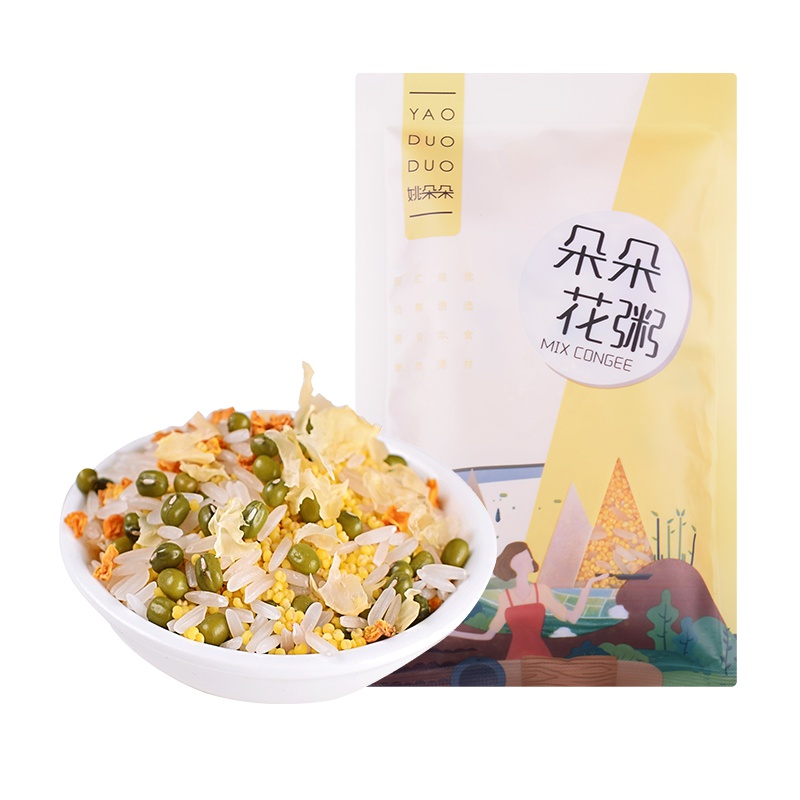 姚朵朵 小米南瓜粥100g(内含 小黄米、大米、绿豆、南瓜干粒、银耳碎 五谷杂粮