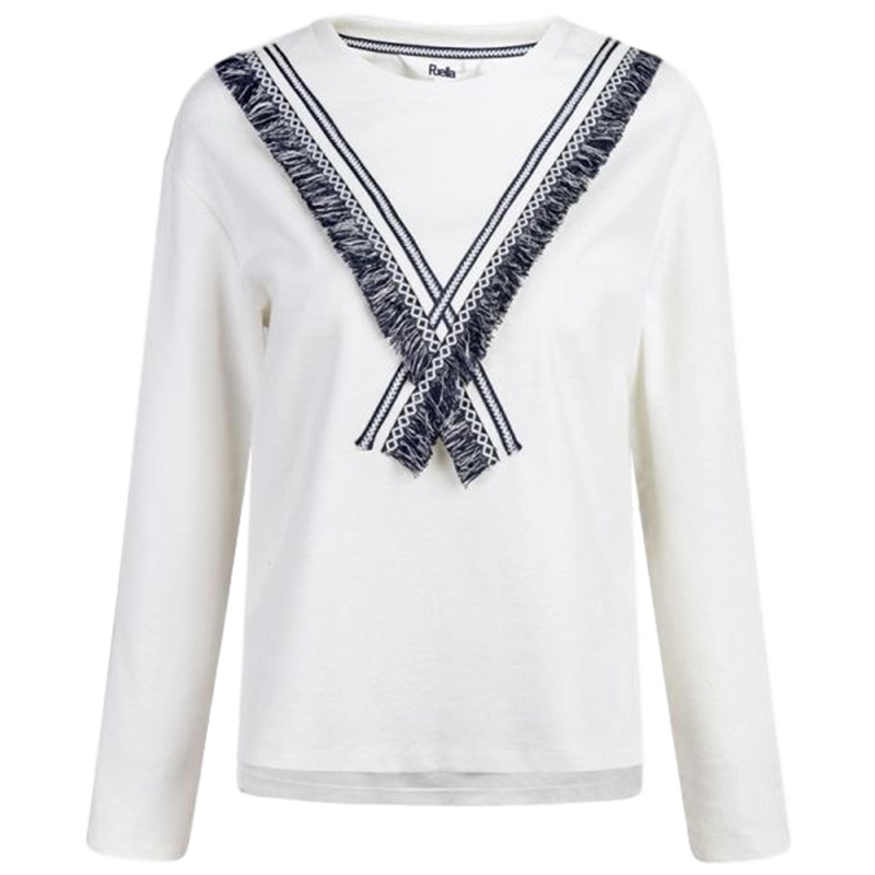 【福利款】拉夏贝尔Puella秋季新款时尚百搭休闲圆领T恤女长袖上衣20008880