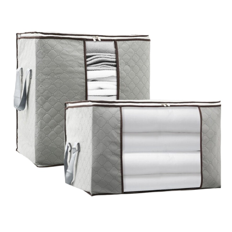 梵轩 无纺布超大衣物棉被储物收纳袋CF-1887 2个装 颜色随机 可备注