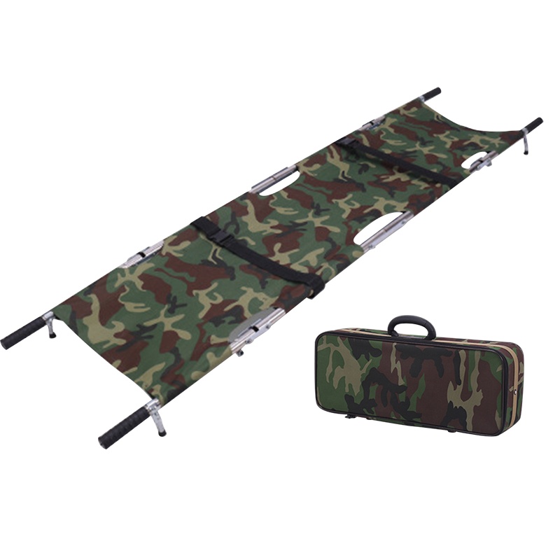 朋安不锈钢可折叠担架加厚四折款迷彩配收纳包承重150KG消防救援伤员演练急救担架救护车足球比赛救援器材