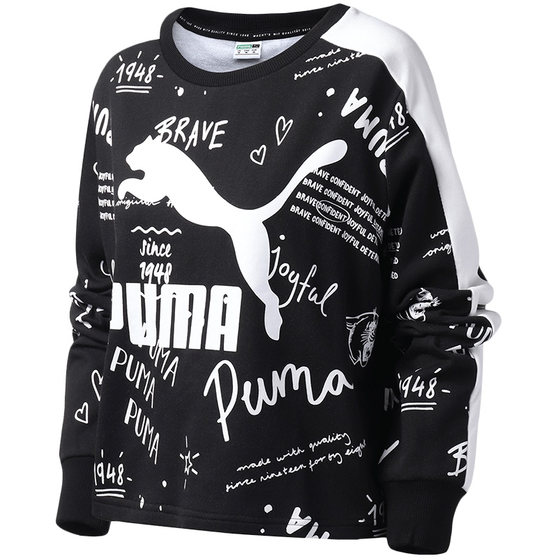 PUMA彪马女装古力娜扎同款运动服休闲圆领卫衣套头衫595214