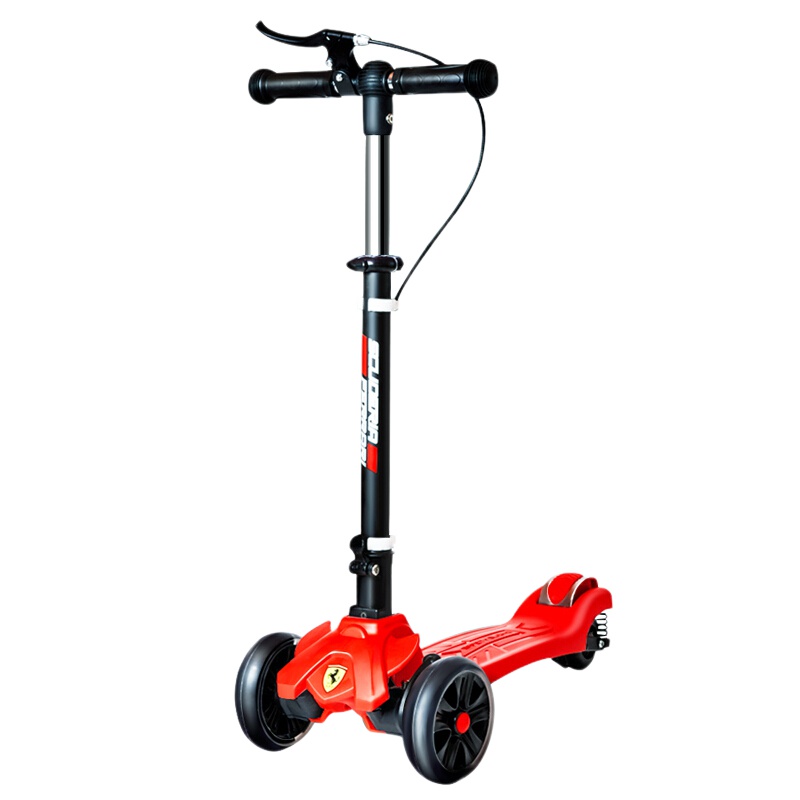 Ferrari/法拉利儿童滑板车 四轮全闪一秒折叠手刹避震摇摆车滑行车轮滑滑板踏板车2-15岁