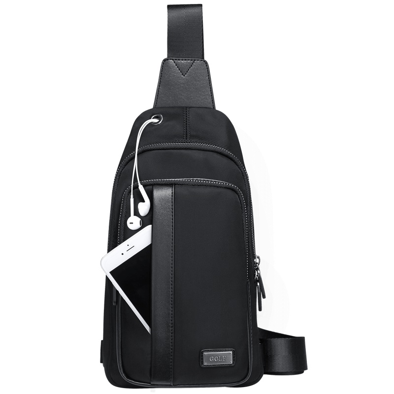 高尔夫GOLF潮流个性胸包时尚休闲潮男单肩斜挎包大容量耳机孔设计前置拉链袋