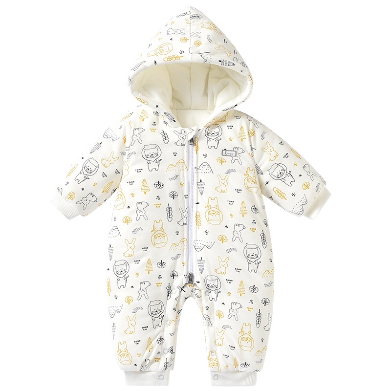 童泰秋冬新款婴儿衣服纯棉加厚连体哈衣3-24个月男女宝宝连身衣婴童棉服