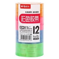 晨光(M&G)AJD97398彩色透明胶带 12卷/筒 8mm*30y 家庭办公用彩色手工易撕文具小胶带
