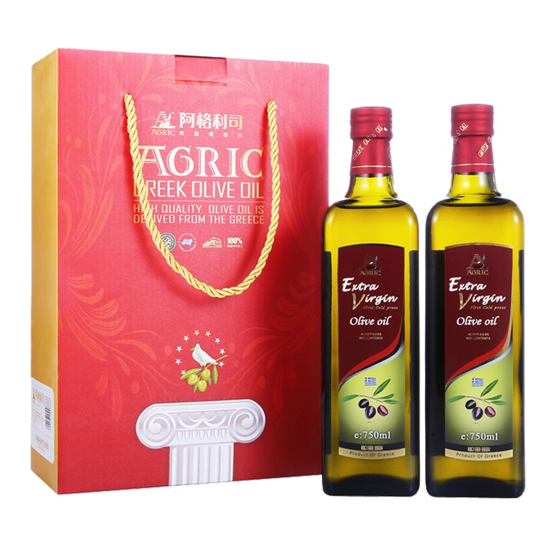 希腊进口阿格利司AGRIC特级初榨橄榄油750mlx2l礼盒烘焙烧烤凉拌食用油