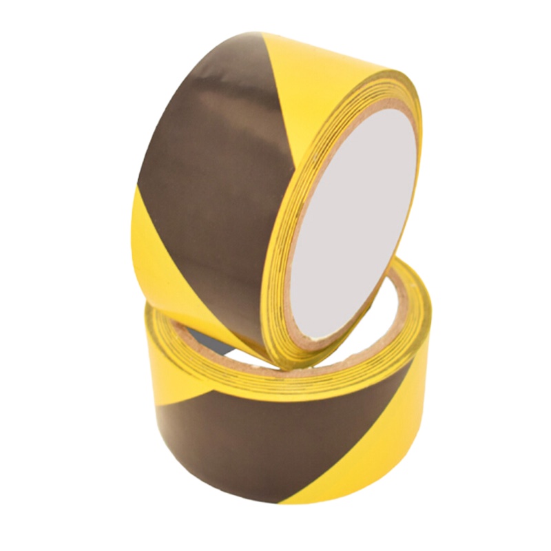 企购优品PVC警示胶带 斑马线定位胶带 4.8cm地板划线胶纸 黑黄警戒地标贴地面 黑黄(48mm*18m*1卷)