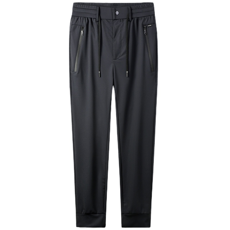 妖艺夏季冰丝网眼裤子男超薄透气休闲运动裤男大码速干裤束脚男裤963