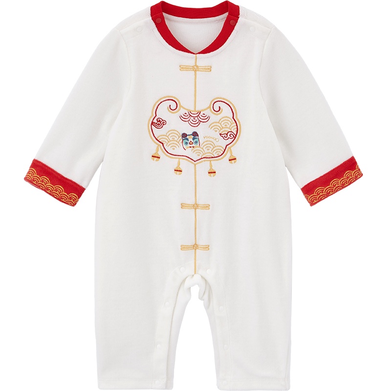 英氏婴儿连体衣宝宝保暖新年装爬服哈衣 2020秋冬新款10095516 10095517