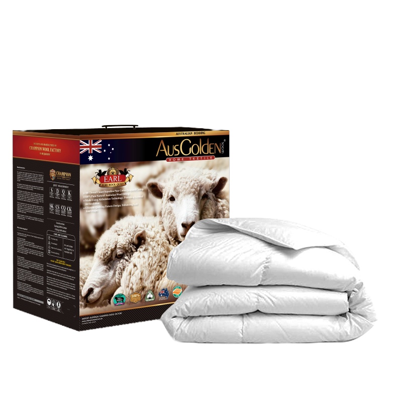 AusGoldEN澳洲制造伯爵系列羊毛冬被加厚保暖双人透气恒温被芯