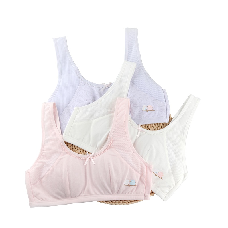 萝卜探长儿童内衣女童小学生发育期少女文胸初中生抹胸女孩纯棉小背心抹胸四季款75A\80A\85A