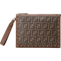 FENDI 男士 涂层织物/牛皮扁平手拿包 7VA491 A8V3