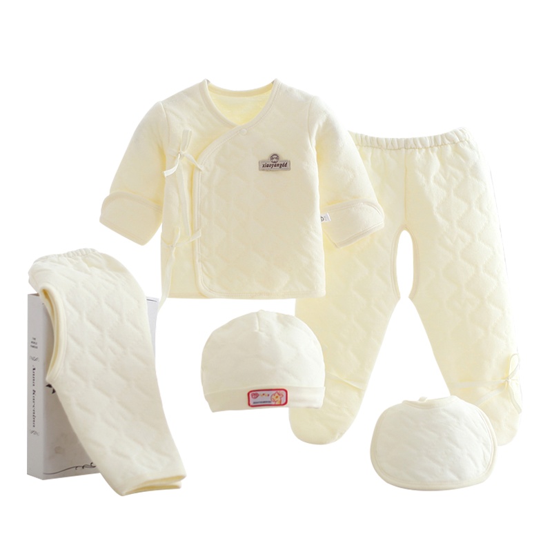 婴童内衣内裤春秋全棉新生儿礼盒月子服婴儿内衣五件套新生儿衣