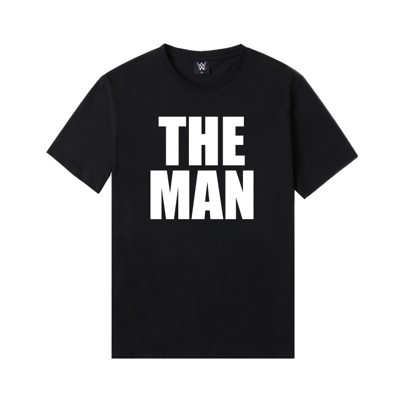 WWE潮牌2020春夏新款THE MAN贝基林奇印花短袖T恤