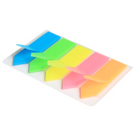 得力9064醒目指示标签荧光便笺分类贴便利抽取索引贴书签百事贴箭头指示标贴彩色塑料纸膜