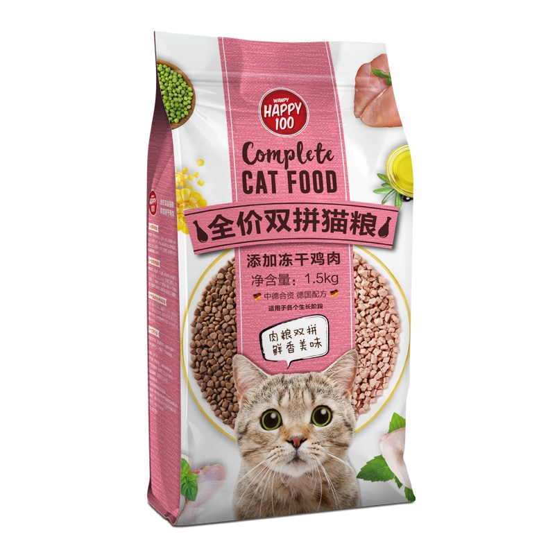 wanpy顽皮猫粮鸡肉冻干双拼粮全价全期全猫种通用1.5kg