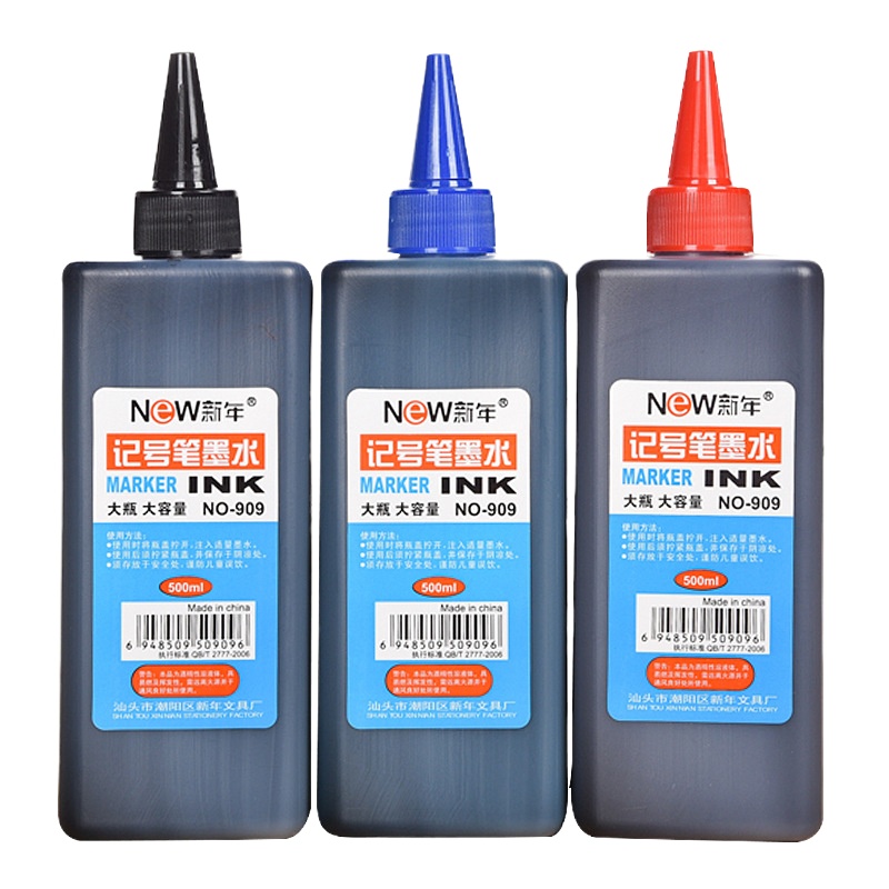油性记号笔墨水补充液黑色大瓶500ML*6瓶@