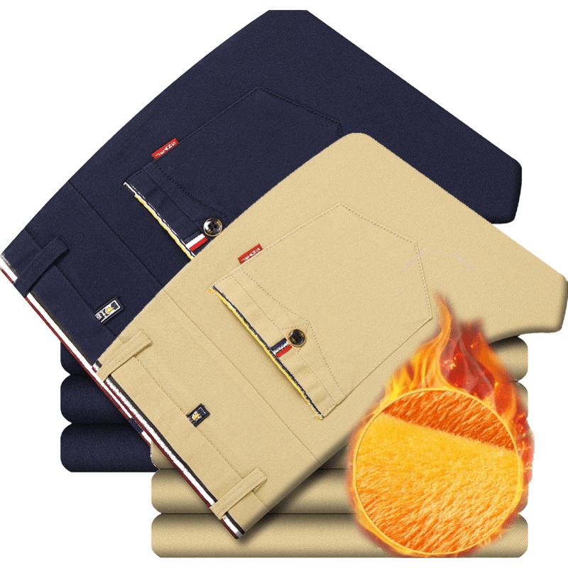 秋冬新款商务男士休闲裤高弹直筒休闲裤男透气柔软舒适中青年时尚潮款长裤子李维犀牛LEEVIRHINO