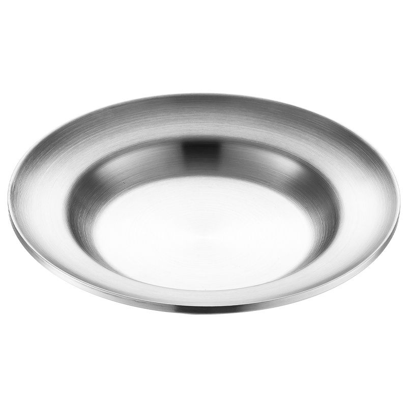 美厨(maxcook)304不锈钢盘碟 双层加厚盆碟菜盘子餐具盘子 23cm隔热汤盆MCWA939