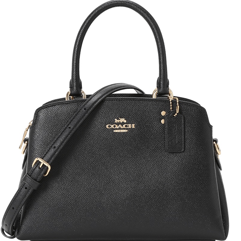 COACH 蔻驰 Lillie 女士斜挎包 通勤手拎包 字母马车标粒面皮F91146金扣