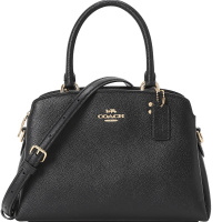 COACH 蔻驰 Lillie 女士斜挎包 通勤手拎包 字母马车标粒面皮F91146金扣