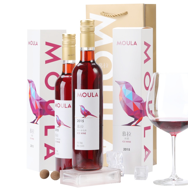慕拉(MOULA)冰酒礼盒冰酒甜酒水果酒赤霞珠酒甜型国产佳酿500ml-2瓶