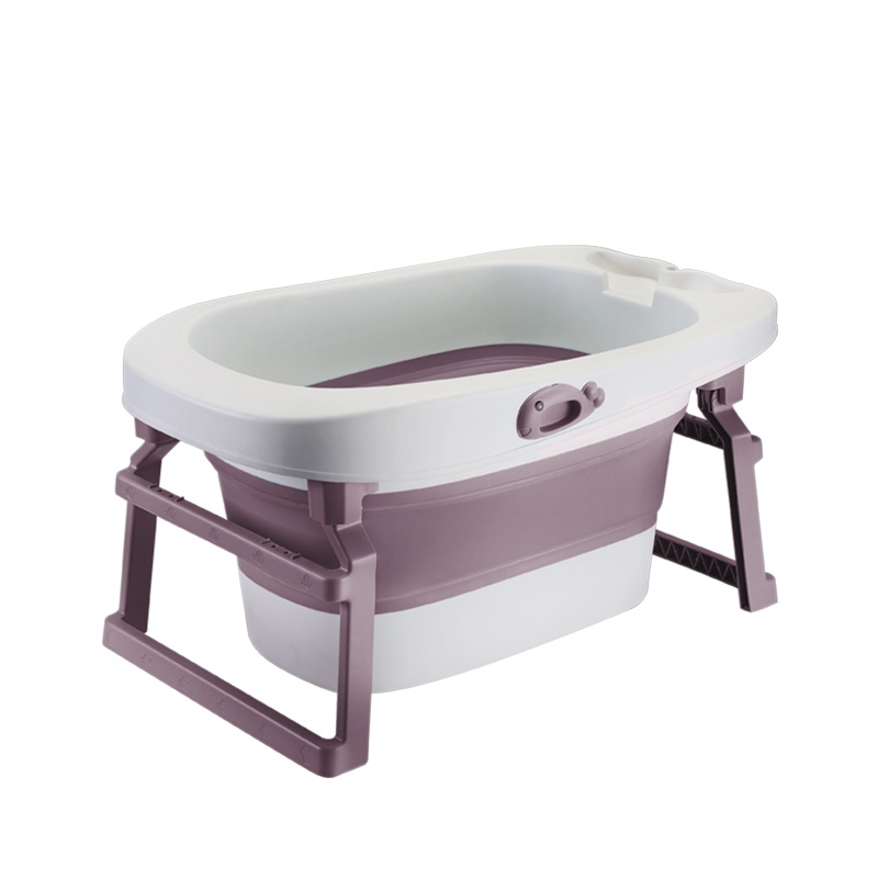 婴蓓婴儿折叠游泳桶洗澡盆可坐躺两用儿童浴盆宝宝泡澡家用折叠浴桶(PP材质)