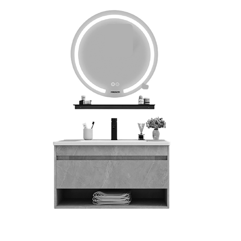 法恩莎[FAENZA]智能镜浴室柜组合多层实木现代轻奢卫生间洗脸池洗手盆柜组合洗漱台镜柜卫浴柜