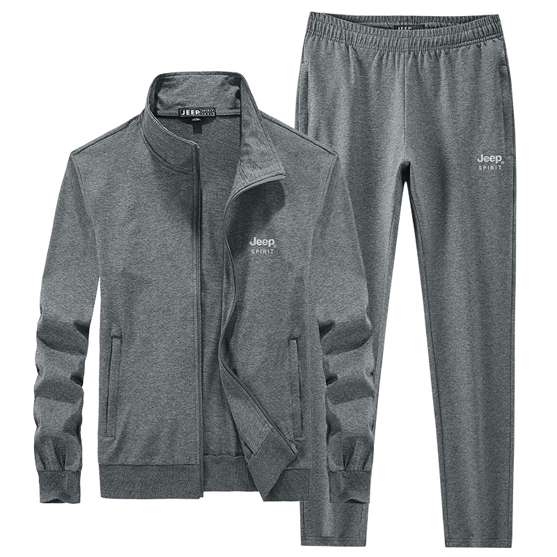 JEEP SPIRIT吉普套装男2021秋季时尚卫衣两件套装男运动休闲潮牌学生