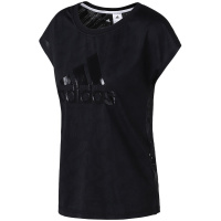 【自营】adidas阿迪达斯女子短袖T恤透气休闲运动服CZ2375 S CZ2375黑+白