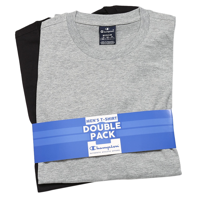 [直营]Champion冠军 潮牌 男士纯棉时尚潮牌圆领短袖T恤(两件装) 213182