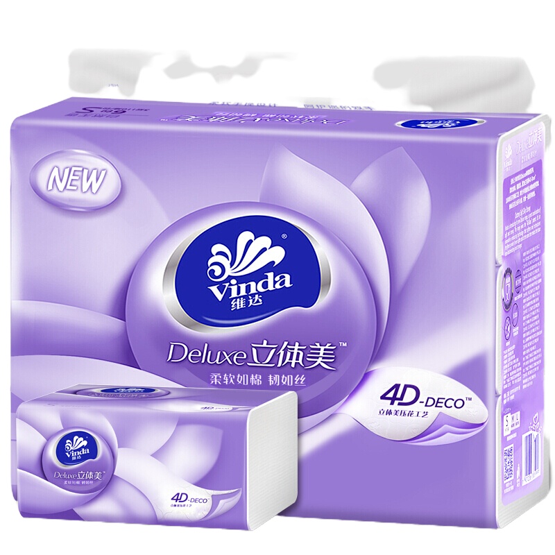 维达V2885 3层110抽立体美抽纸 6包/提 8提/箱