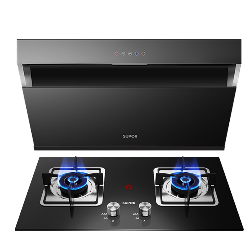 苏泊尔(SUPOR)DJ2+P20抽吸油烟机燃气灶套装 油烟机套餐 侧吸式吸油烟机套装16立方(液化气)