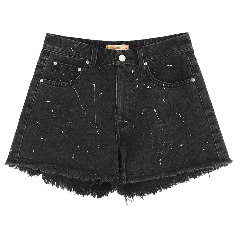 妖精的口袋黑色牛仔短裤2019夏季新款女复古潮ins韩版显瘦直筒裤