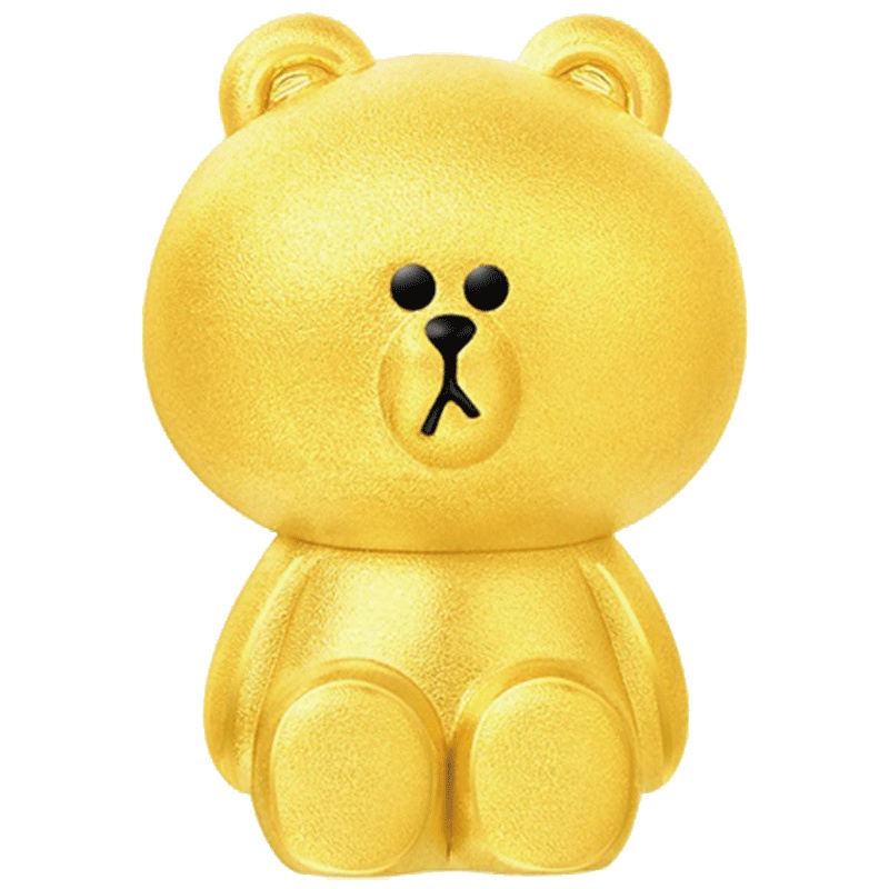 周大福LINE FRIENDS系列布朗熊足金黄金吊坠R21429