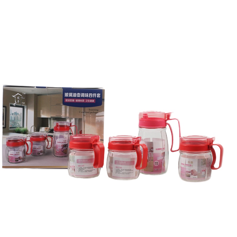 皖亭牌玻璃油壶调味四件套 HC80077
