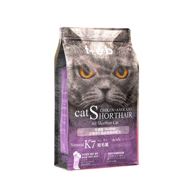 TEB!汤恩贝K7牛磺酸全龄幼猫成猫短毛猫猫粮美短英短蓝猫猫干粮主食4磅1.8kg送猫咪罐头增肥发腮
