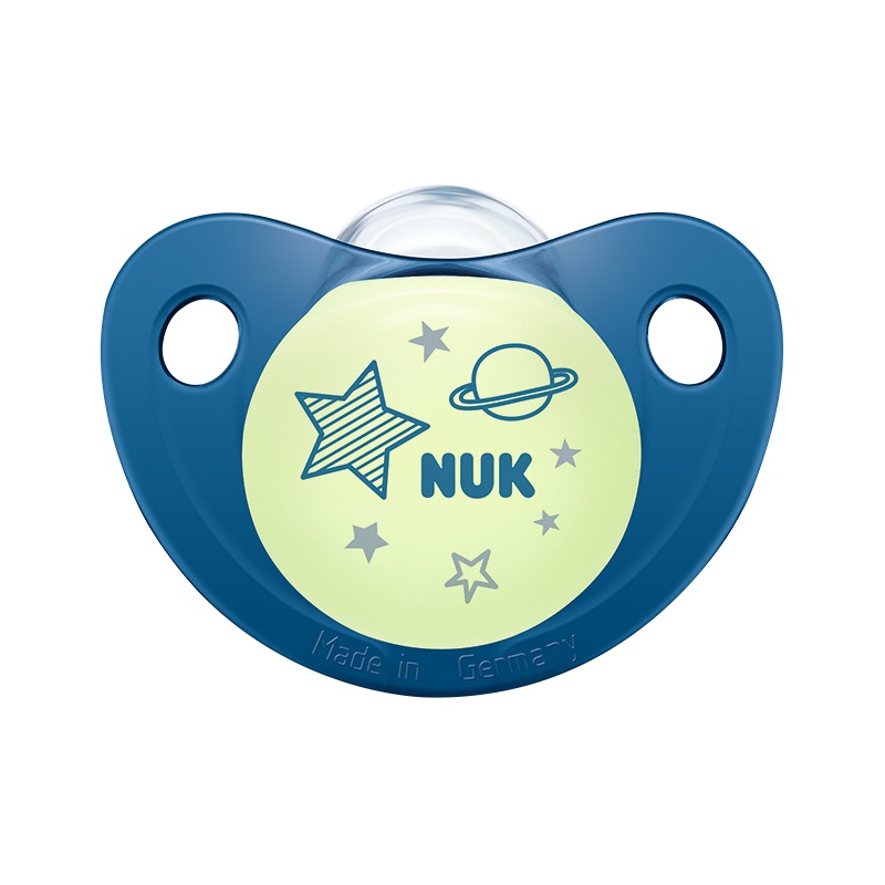 NUK夜光型硅胶安抚奶嘴 婴儿宝宝新生儿安慰奶嘴多色图案可选 (0-6个月)