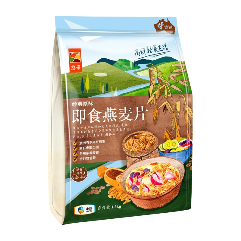 中粮悠采 即食燕麦片1.5kg(袋装)