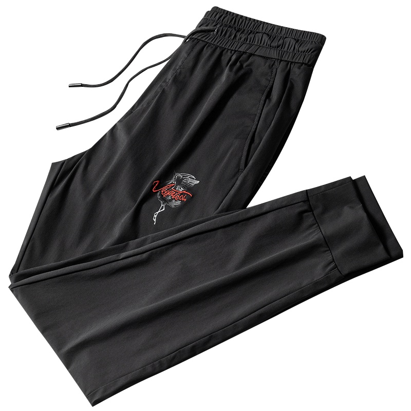 雅鹿男装夏季薄款裤子男韩版速干小脚运动裤修身宽松冰丝男士休闲裤潮A17819108