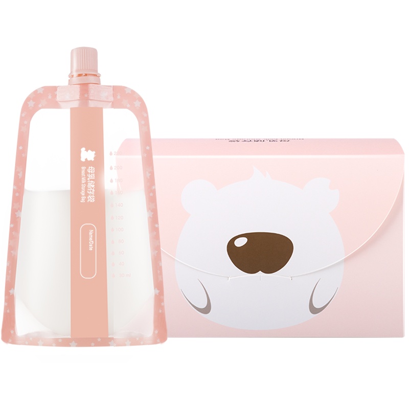 小白熊母乳储存袋宝宝储奶袋多功能果汁保鲜袋220ml 30pcs 09779