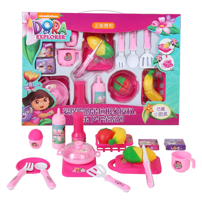 朵拉推荐过家家儿童女仿真厨房玩具搅拌机(2539P-2朵拉欢乐下午茶系列:蔬果切切乐)