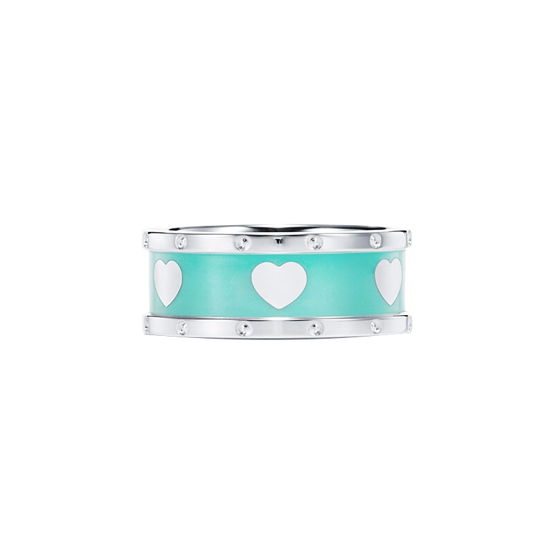 蒂芙尼 Tiffany & Co. Return to Tiffany系列 Love Heart 纯银镶珐琅戒指