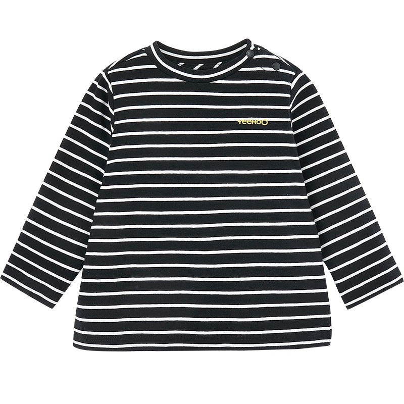 英氏男童衣服宝宝套头针织衫纯色长袖上衣打底衫