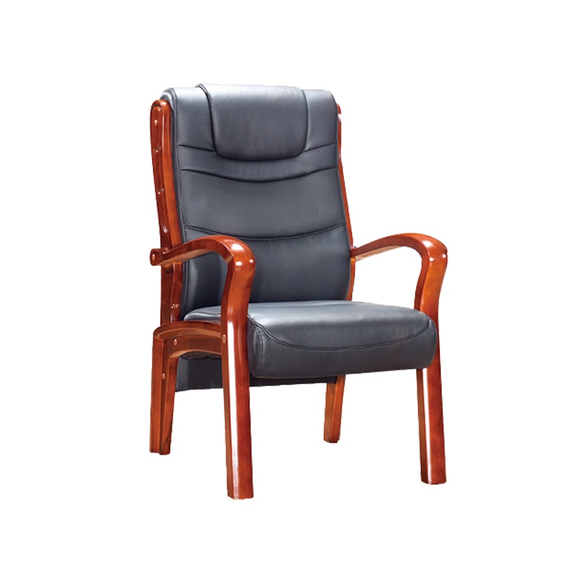 优百丽 SH-771 橡胶木椅 办公家具 办公椅 皮艺老板椅 实木四脚椅 电脑椅会议椅 皮料色彩可定制