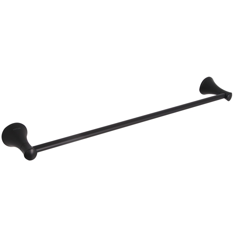 科勒KOHLER毛巾架卫生间挂件浴室挂架单杆毛巾杆厕所黑色置物架23557T